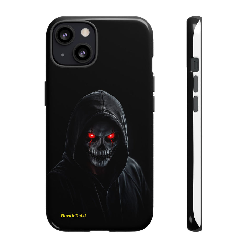 Tough Phone Case – Hooded Grim Reaper with Red Glowing Eyes