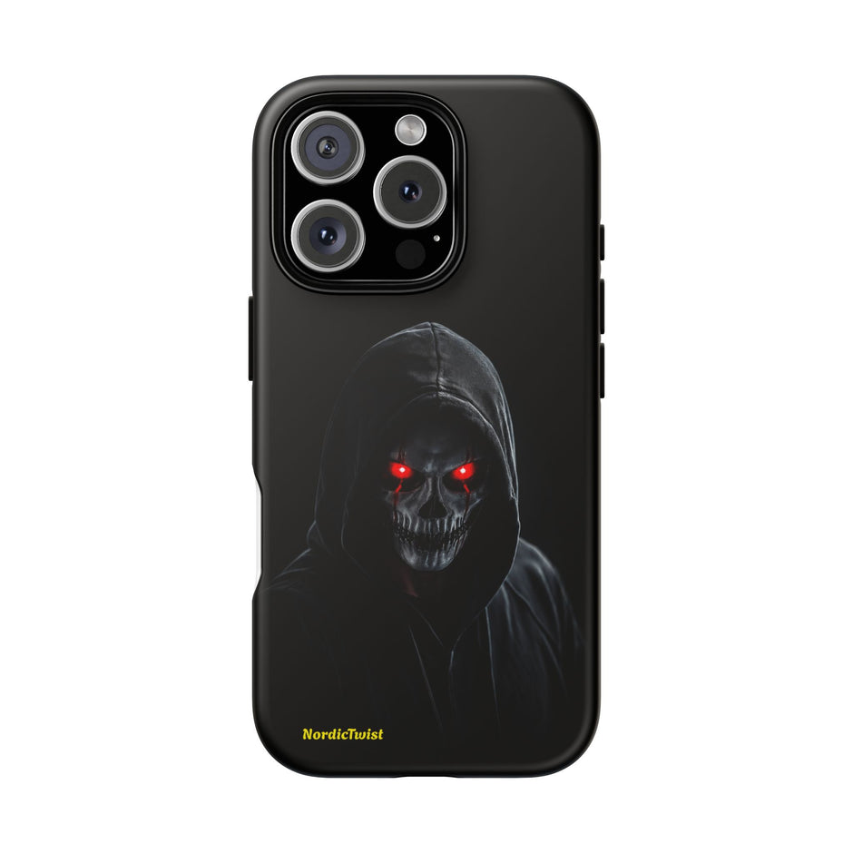Tough Phone Case – Hooded Grim Reaper with Red Glowing Eyes