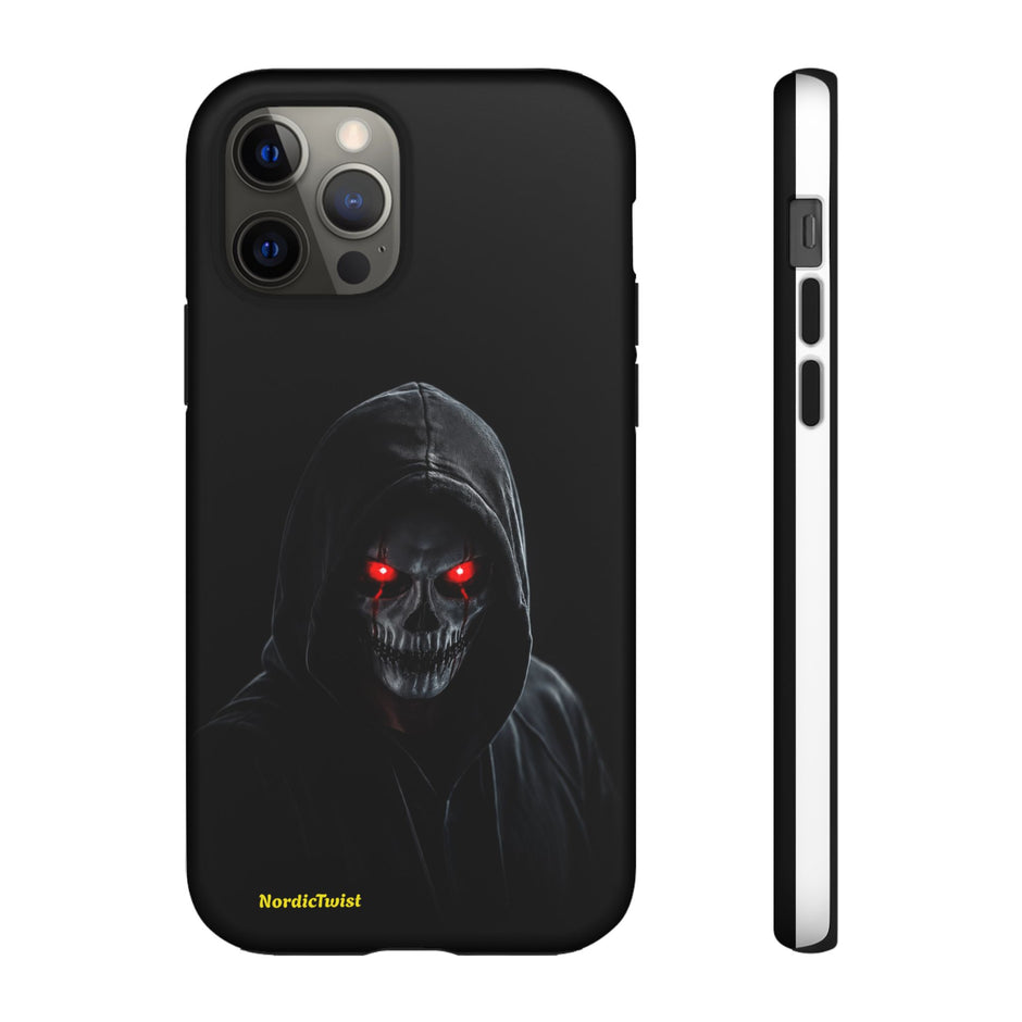 Tough Phone Case – Hooded Grim Reaper with Red Glowing Eyes