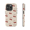 Cherry Pattern Phone Case — Cute Retro Red Cherries on Cream