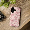 Pink Bow & Hearts Tough Phone Case — Cute Floral Ribbon iPhone Cover