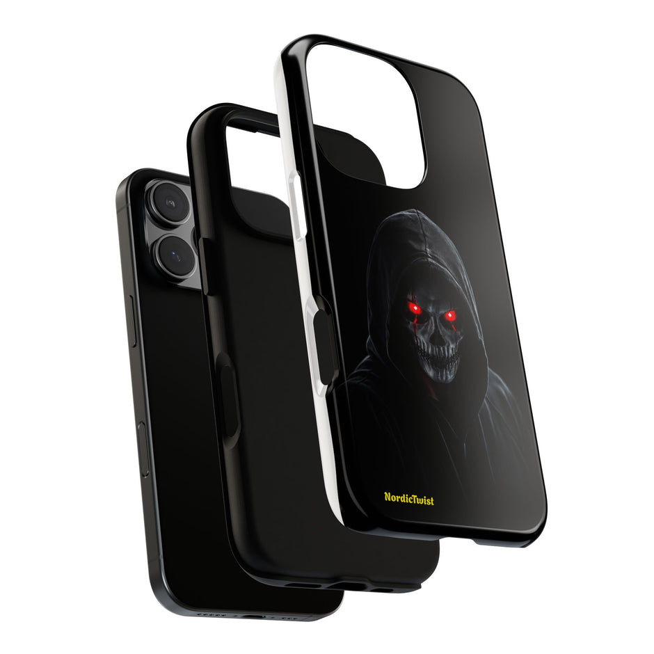 Tough Phone Case – Hooded Grim Reaper with Red Glowing Eyes