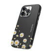 Daisy Floral Tough Phone Case – Protective Black Phone Cover with White Daisies