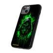 Tough Phone Case – Green Grim Reaper Skull Gothic Design