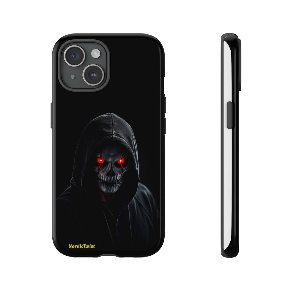 Tough Phone Case – Hooded Grim Reaper with Red Glowing Eyes