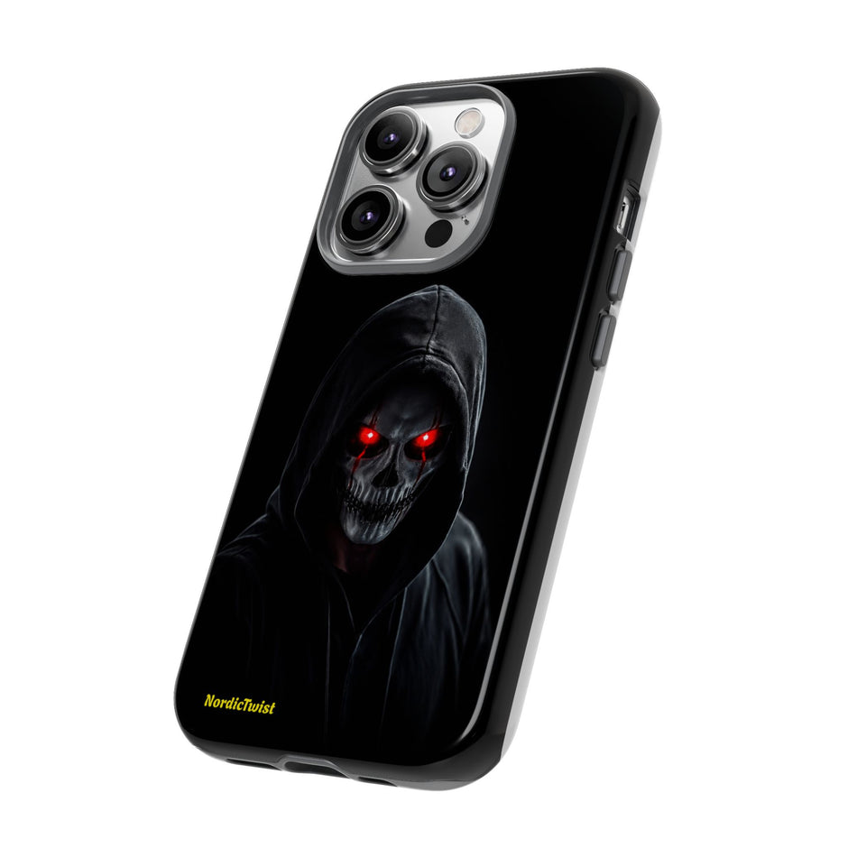 Tough Phone Case – Hooded Grim Reaper with Red Glowing Eyes