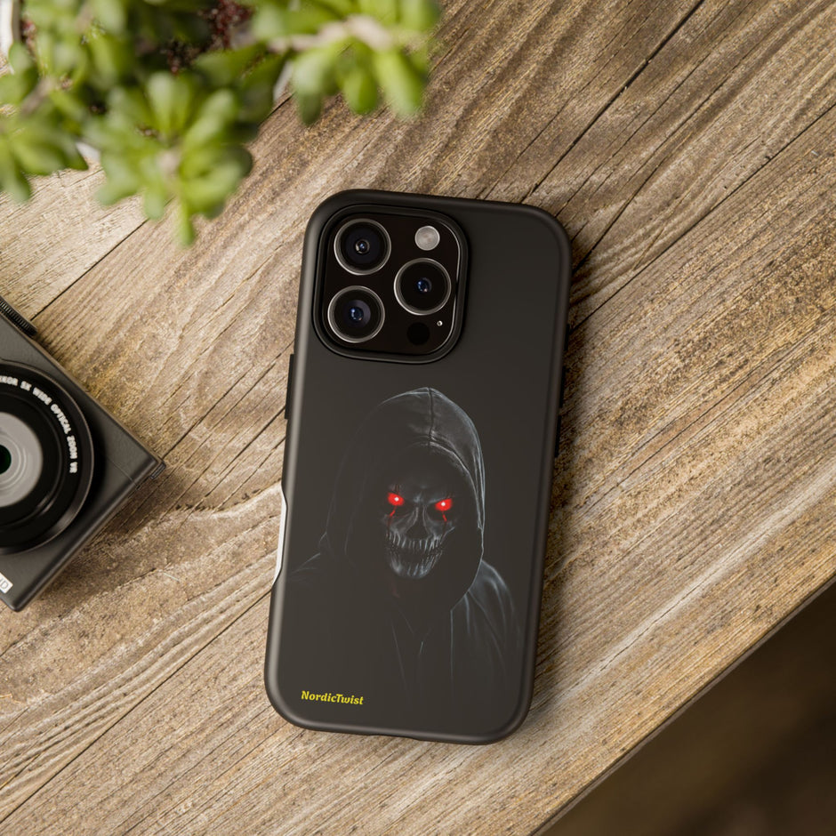 Tough Phone Case – Hooded Grim Reaper with Red Glowing Eyes