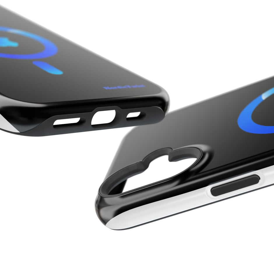 Stöttåligt MagSafe iPhone-skal – Blå Ring