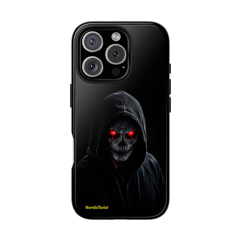 Tough Phone Case – Hooded Grim Reaper with Red Glowing Eyes