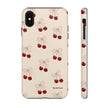Cherry Pattern Phone Case — Cute Retro Red Cherries on Cream