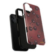 Cherry Pattern Tough Phone Case — Retro Dark Red Cherry iPhone Cover