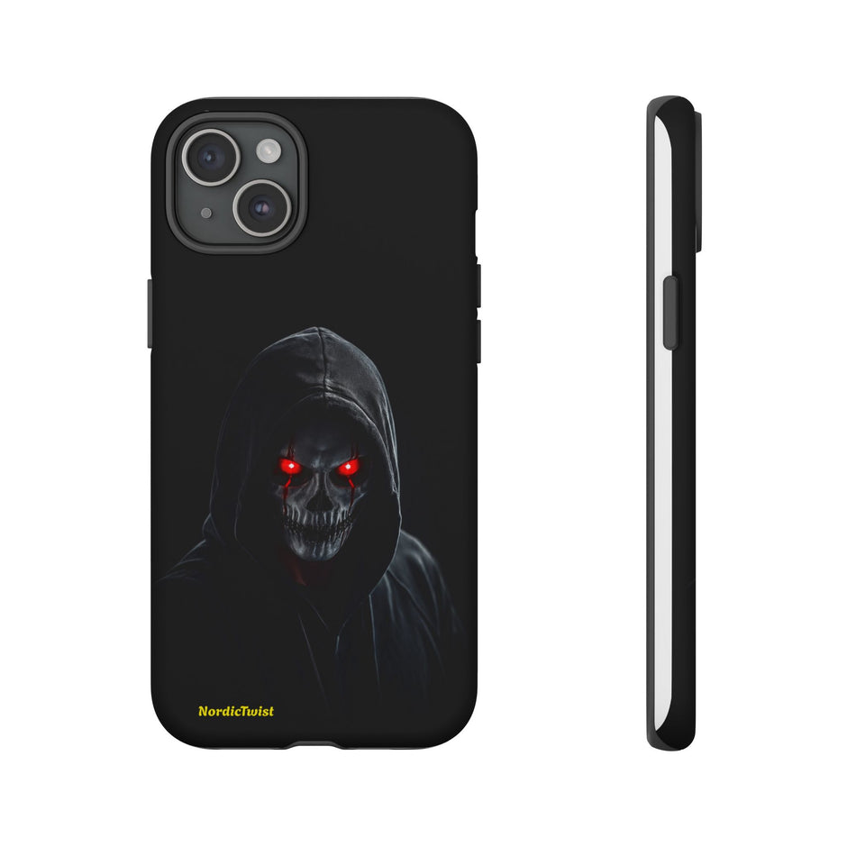 Tough Phone Case – Hooded Grim Reaper with Red Glowing Eyes