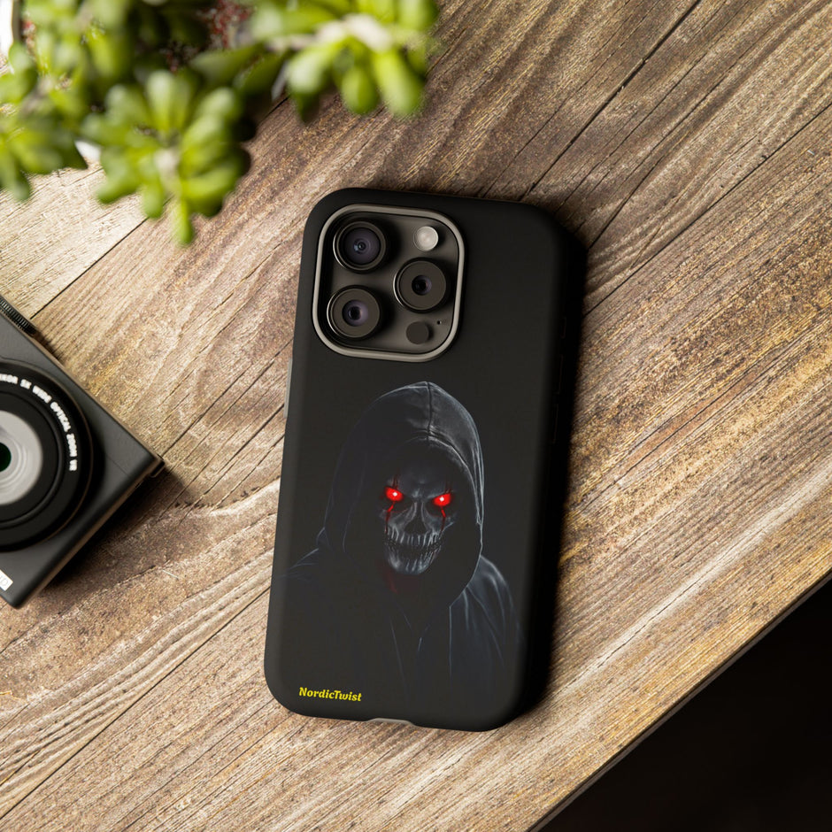 Tough Phone Case – Hooded Grim Reaper with Red Glowing Eyes