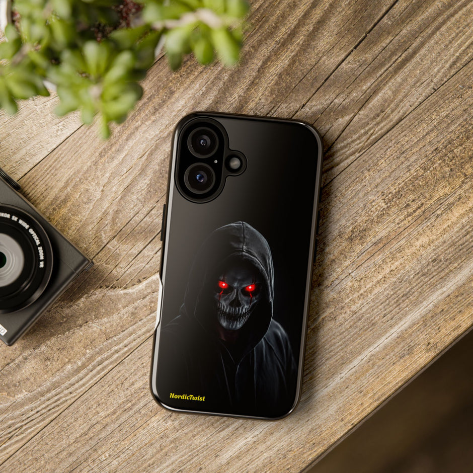 Tough Phone Case – Hooded Grim Reaper with Red Glowing Eyes