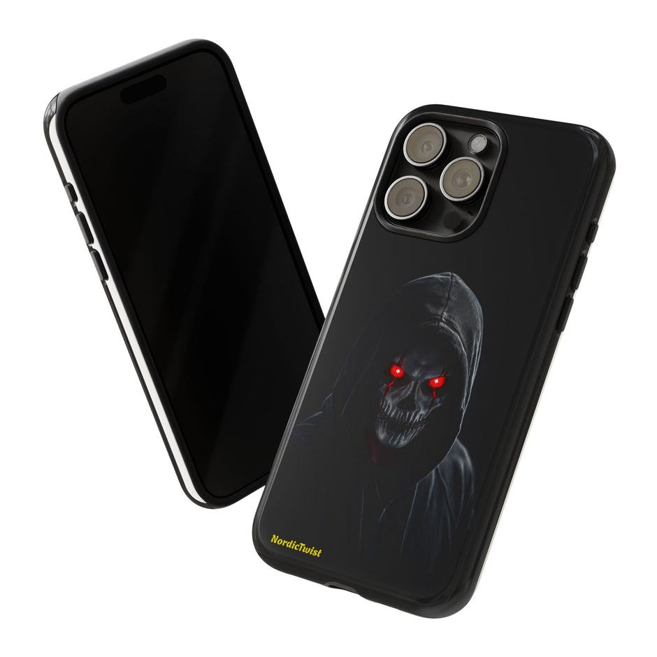 Tough Phone Case – Hooded Grim Reaper with Red Glowing Eyes
