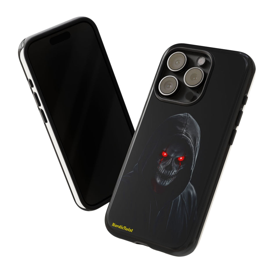 Tough Phone Case – Hooded Grim Reaper with Red Glowing Eyes