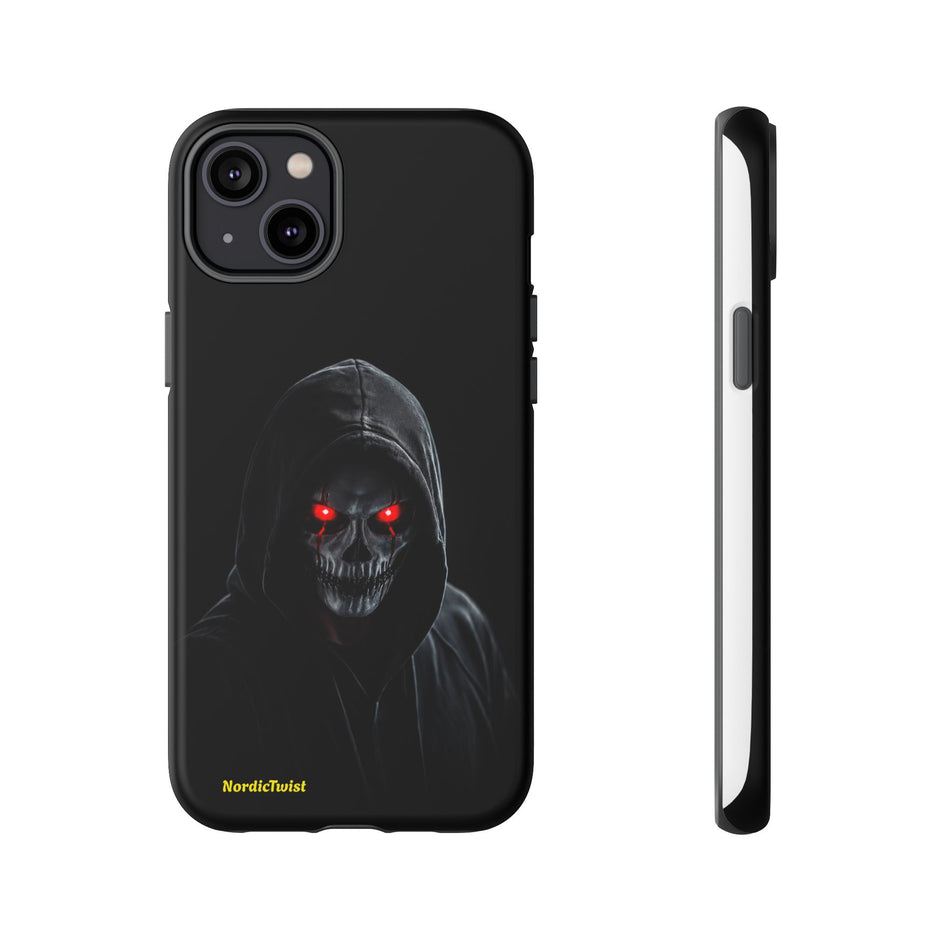 Tough Phone Case – Hooded Grim Reaper with Red Glowing Eyes