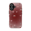 Cherry Bow Phone Case — Cute Red Gradient Protective Cover