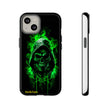 Tough Phone Case – Green Grim Reaper Skull Gothic Design