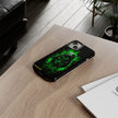 Tough Phone Case – Green Grim Reaper Skull Gothic Design