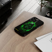 Tough Phone Case – Green Grim Reaper Skull Gothic Design