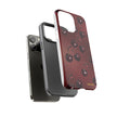 Cherry Pattern Tough Phone Case — Retro Dark Red Cherry iPhone Cover