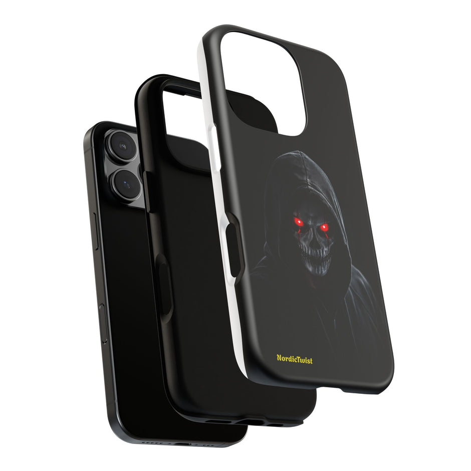 Tough Phone Case – Hooded Grim Reaper with Red Glowing Eyes