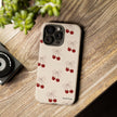 Cherry Pattern Phone Case — Cute Retro Red Cherries on Cream