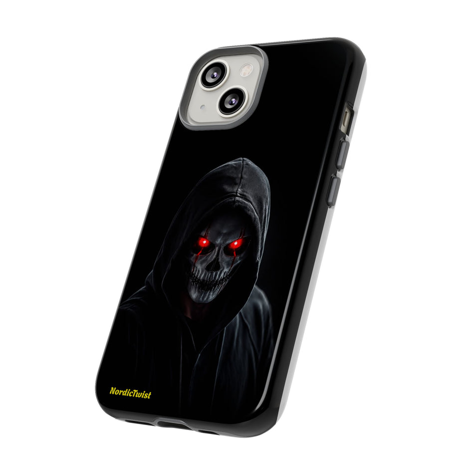Tough Phone Case – Hooded Grim Reaper with Red Glowing Eyes