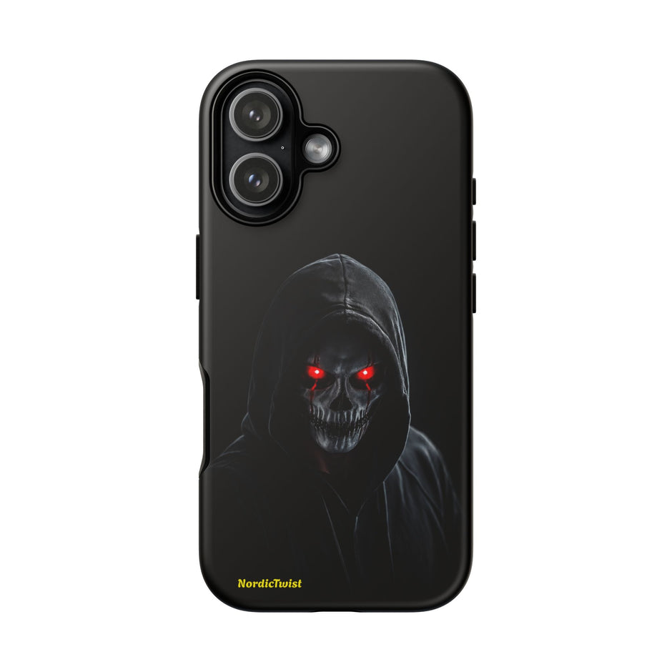 Tough Phone Case – Hooded Grim Reaper with Red Glowing Eyes