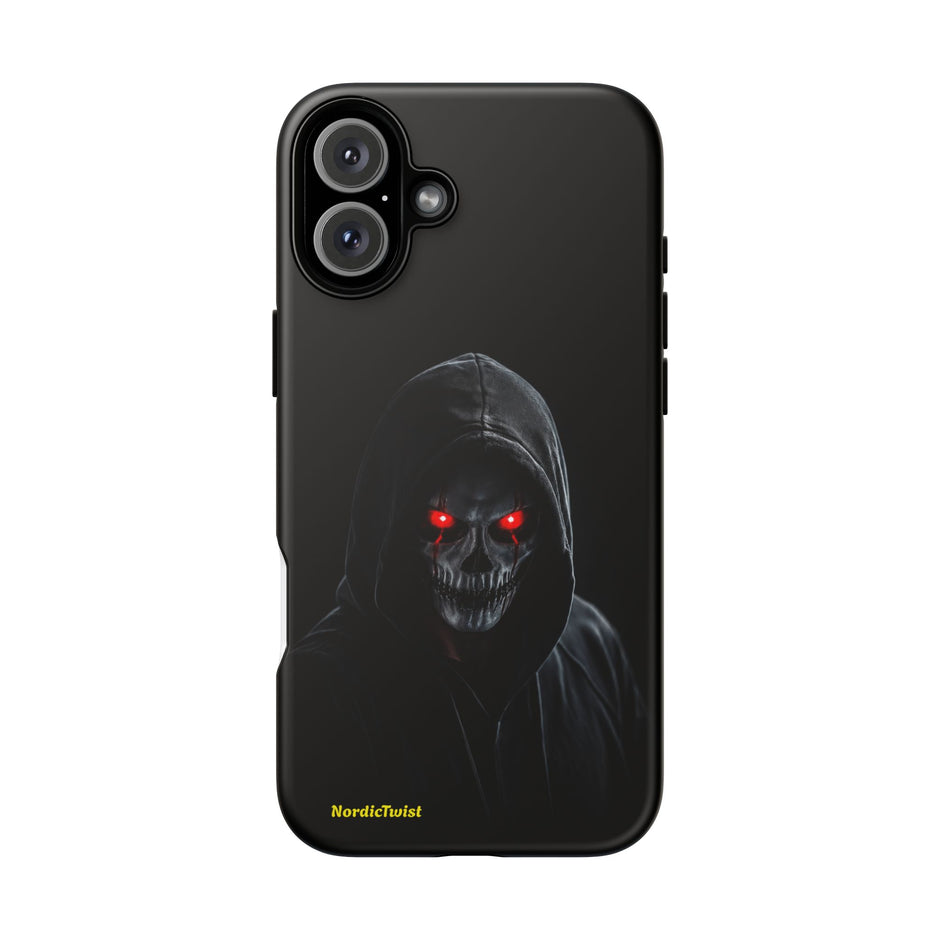 Tough Phone Case – Hooded Grim Reaper with Red Glowing Eyes
