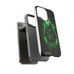 Tough Phone Case – Green Grim Reaper Skull Gothic Design