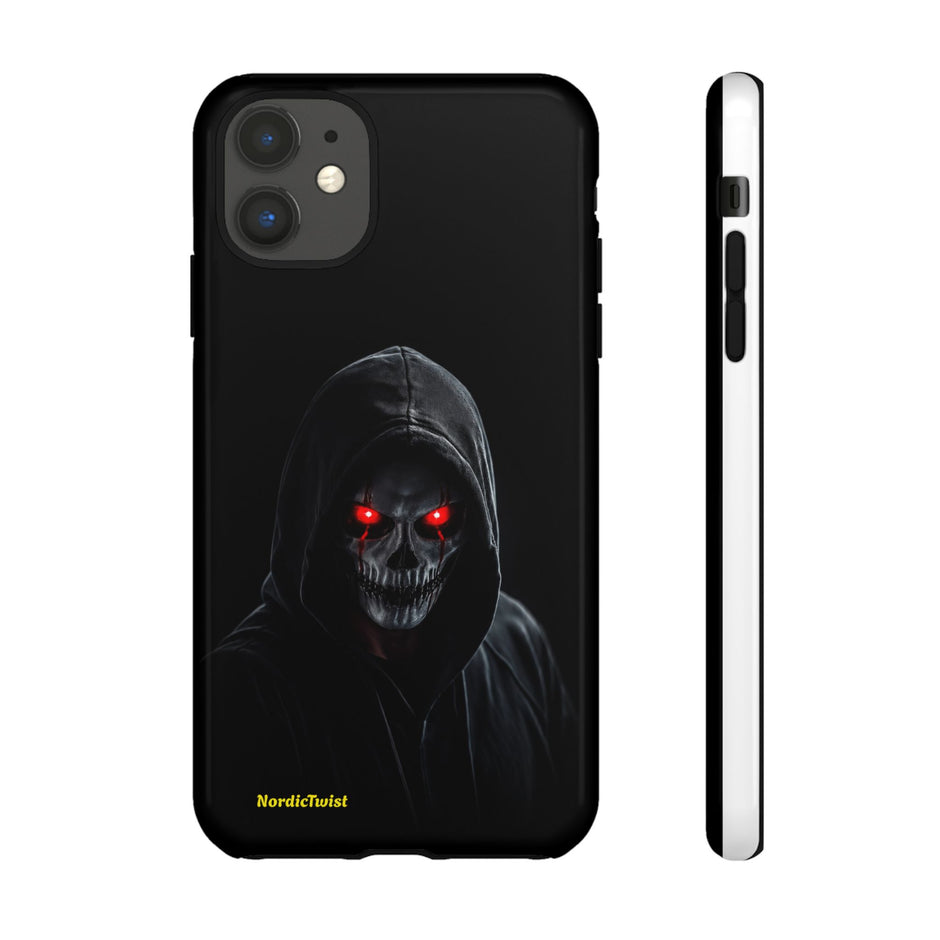 Tough Phone Case – Hooded Grim Reaper with Red Glowing Eyes