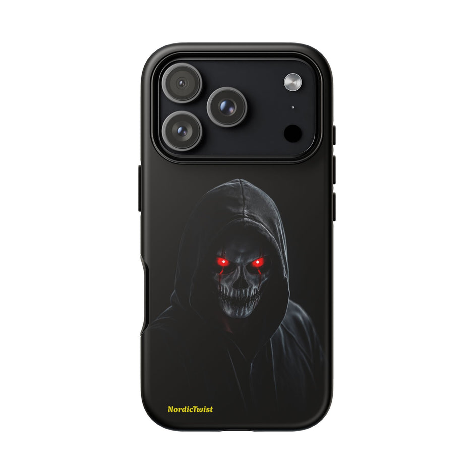 Tough Phone Case – Hooded Grim Reaper with Red Glowing Eyes