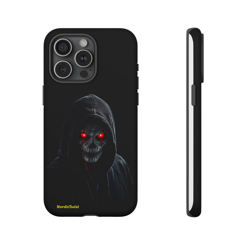 Tough Phone Case – Hooded Grim Reaper with Red Glowing Eyes