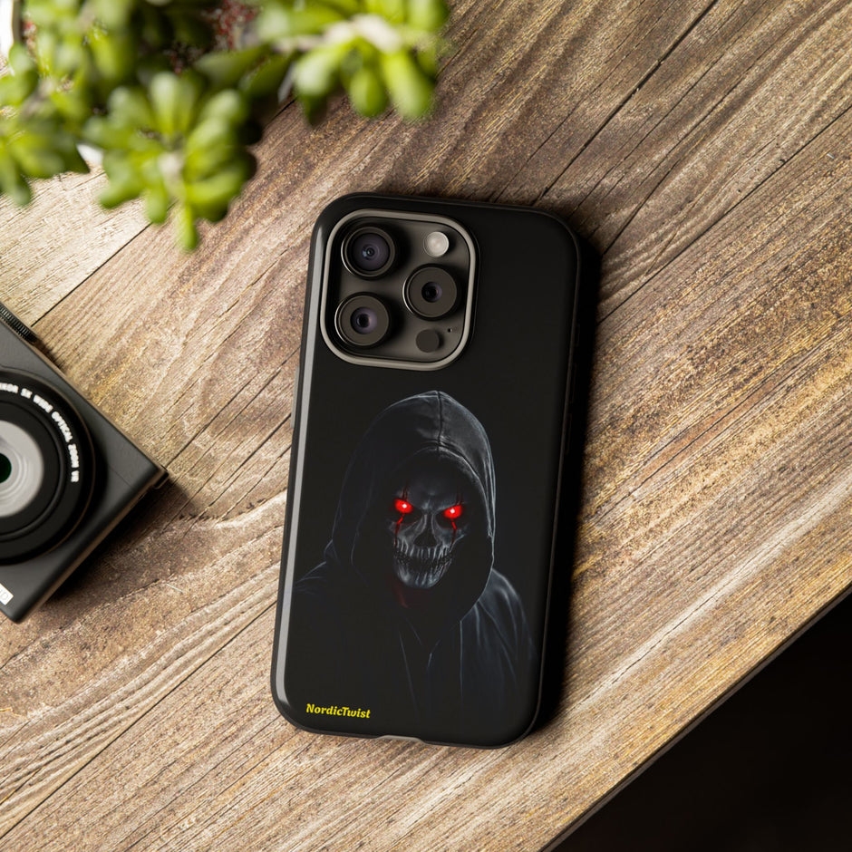 Tough Phone Case – Hooded Grim Reaper with Red Glowing Eyes