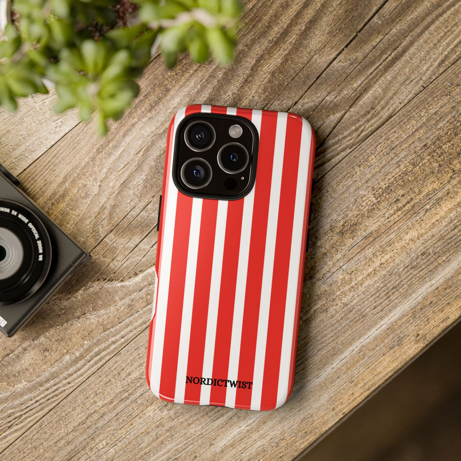 Red Striped Phone Case - Tough Cases for Stylish Protection