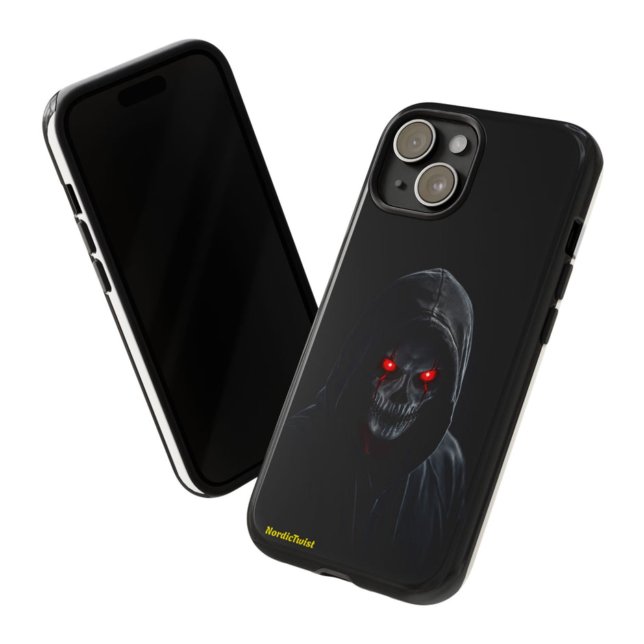 Tough Phone Case – Hooded Grim Reaper with Red Glowing Eyes