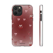 Cherry Bow Phone Case — Cute Red Gradient Protective Cover