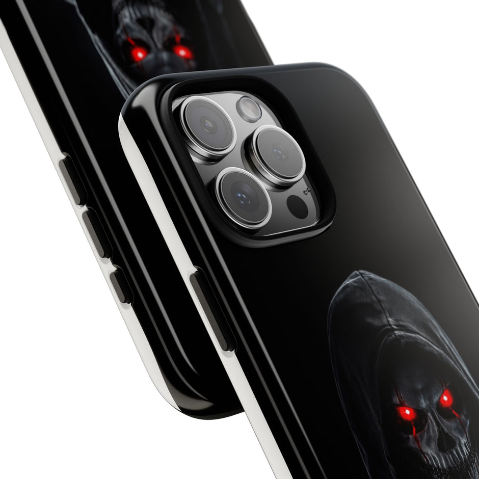 Tough Phone Case – Hooded Grim Reaper with Red Glowing Eyes