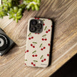 Cherry Pattern Tough Phone Case — Retro Red Cherries on Cream