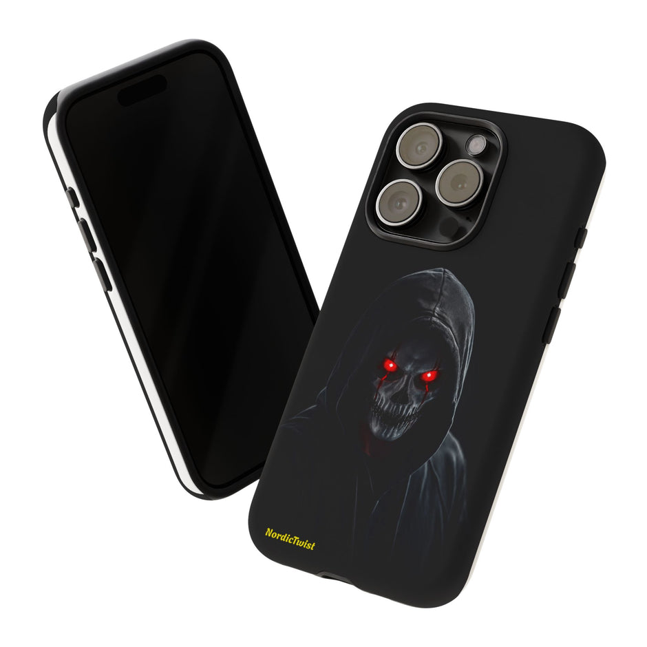 Tough Phone Case – Hooded Grim Reaper with Red Glowing Eyes