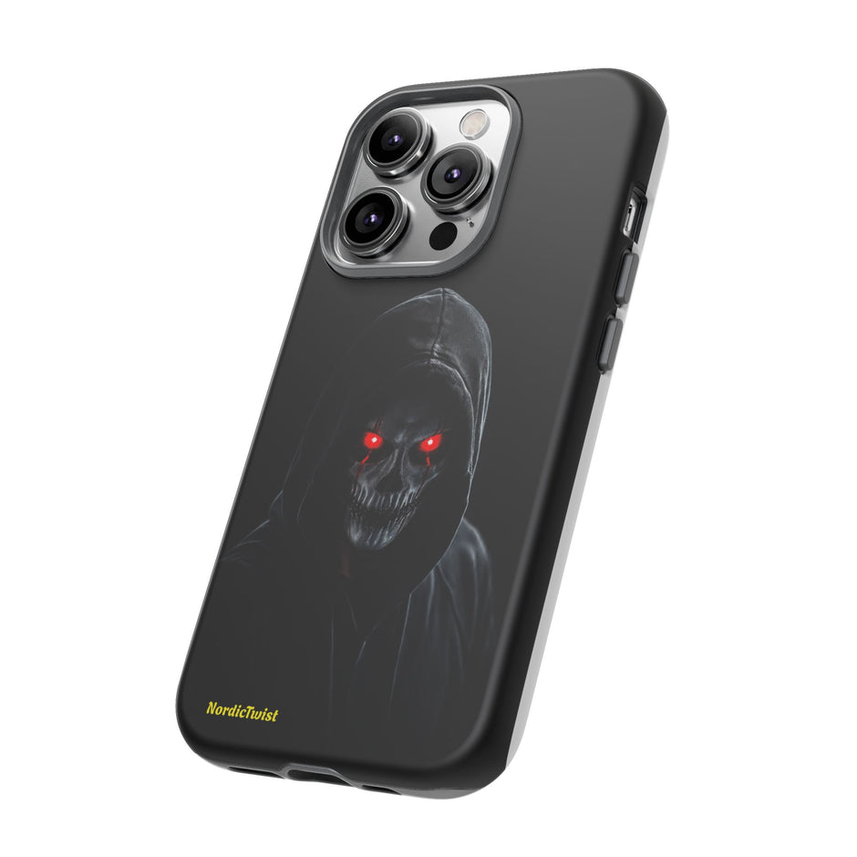 Tough Phone Case – Hooded Grim Reaper with Red Glowing Eyes