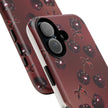 Cherry Pattern Tough Phone Case — Retro Dark Red Cherry iPhone Cover