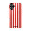 Striped Tough Phone Case - Durable Protection with Stylish Red & White Design