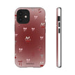 Cherry Bow Phone Case — Cute Red Gradient Protective Cover