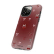 Cherry Bow Phone Case — Cute Red Gradient Protective Cover