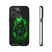 Tough Phone Case – Green Grim Reaper Skull Gothic Design