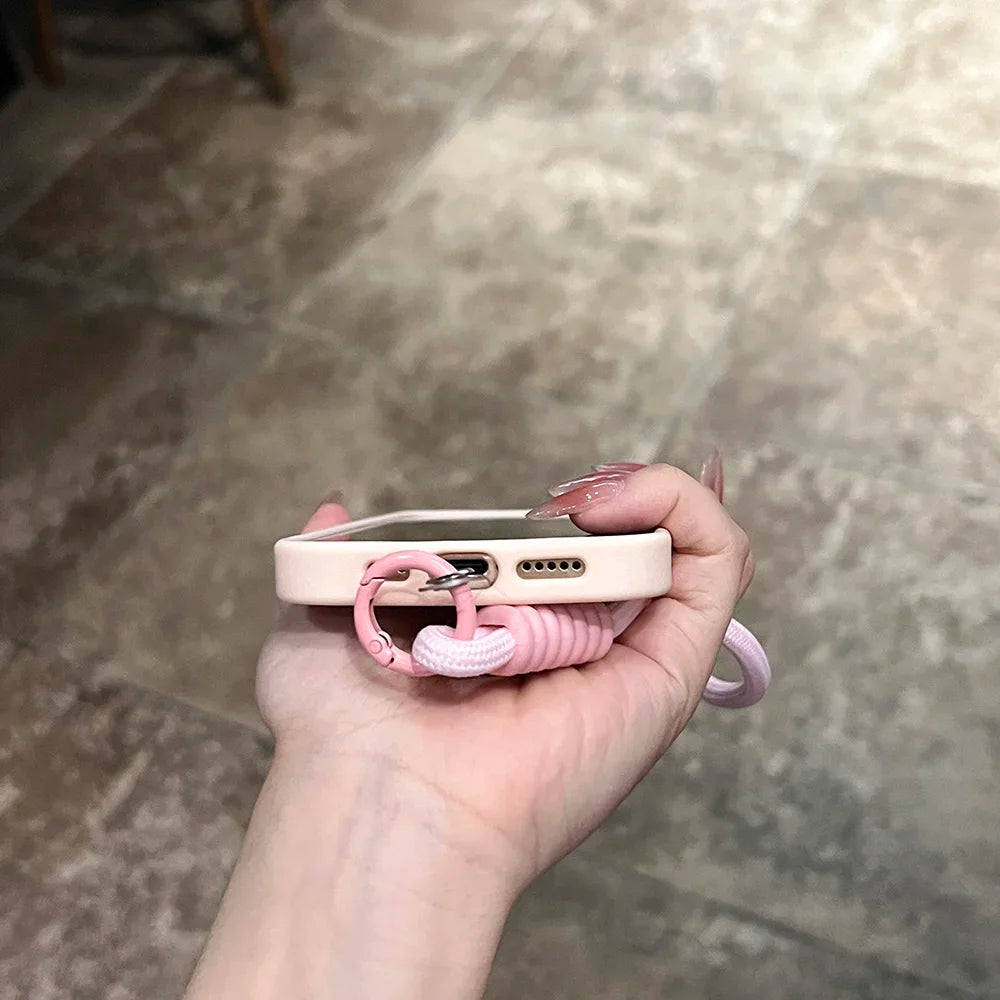 Clear Matte Magnetic Case For IPhone 16 14 13 Mini 15 12 11 Pro Max Plus Lanyard Wrist Strap Magsafe Shockproof Bumper Cover