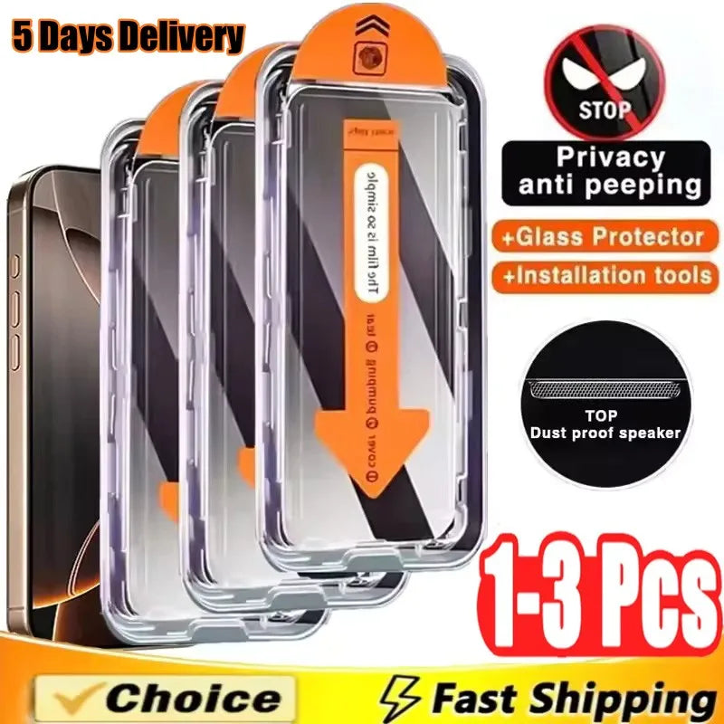 iPhone Privacy Glass – 8K Dust-Free (1–3 pcs).